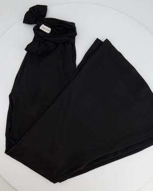 Magda Butrym Black Trousers with Belt Flower Detail Size FR 34 (UK 6)