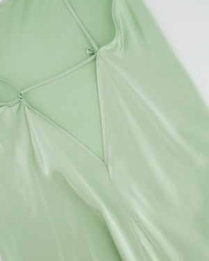 Victoria Beckham Pastel Green Silky Sleeveless Maxi Dress Size UK 12