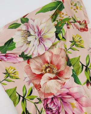 Dolce Gabbana Pink Silk Floral Print Top and Midi Skirt Set Size IT 40 (UK 8)