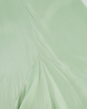 Victoria Beckham Pastel Green Silky Sleeveless Maxi Dress Size UK 12