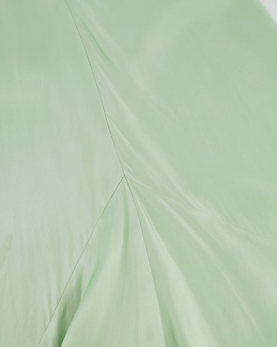 Victoria Beckham Pastel Green Silky Sleeveless Maxi Dress Size UK 12