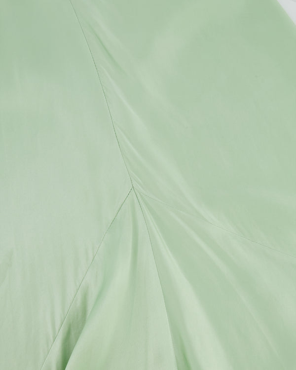 Victoria Beckham Pastel Green Silky Sleeveless Maxi Dress Size UK 12