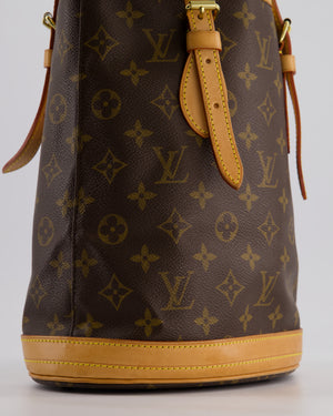 Louis Vuitton Petit Bucket Bag in Brown Monogram Canvas with Gold Hardware