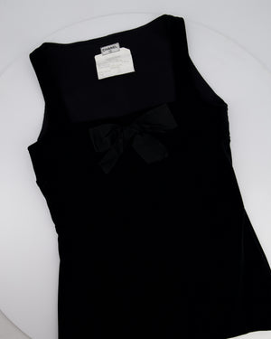 Chanel Black Velvet Top with Bow Detail Size FR 38 (UK 10)