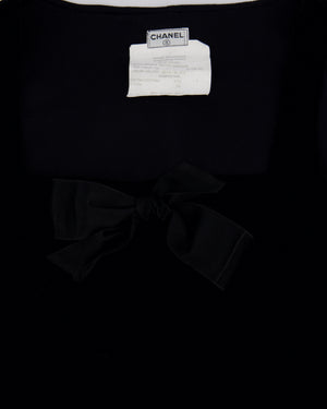 Chanel Black Velvet Top with Bow Detail Size FR 38 (UK 10)