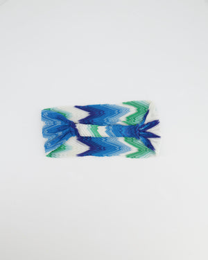 Missoni Blue, White and Green Zigzag Wool Headband