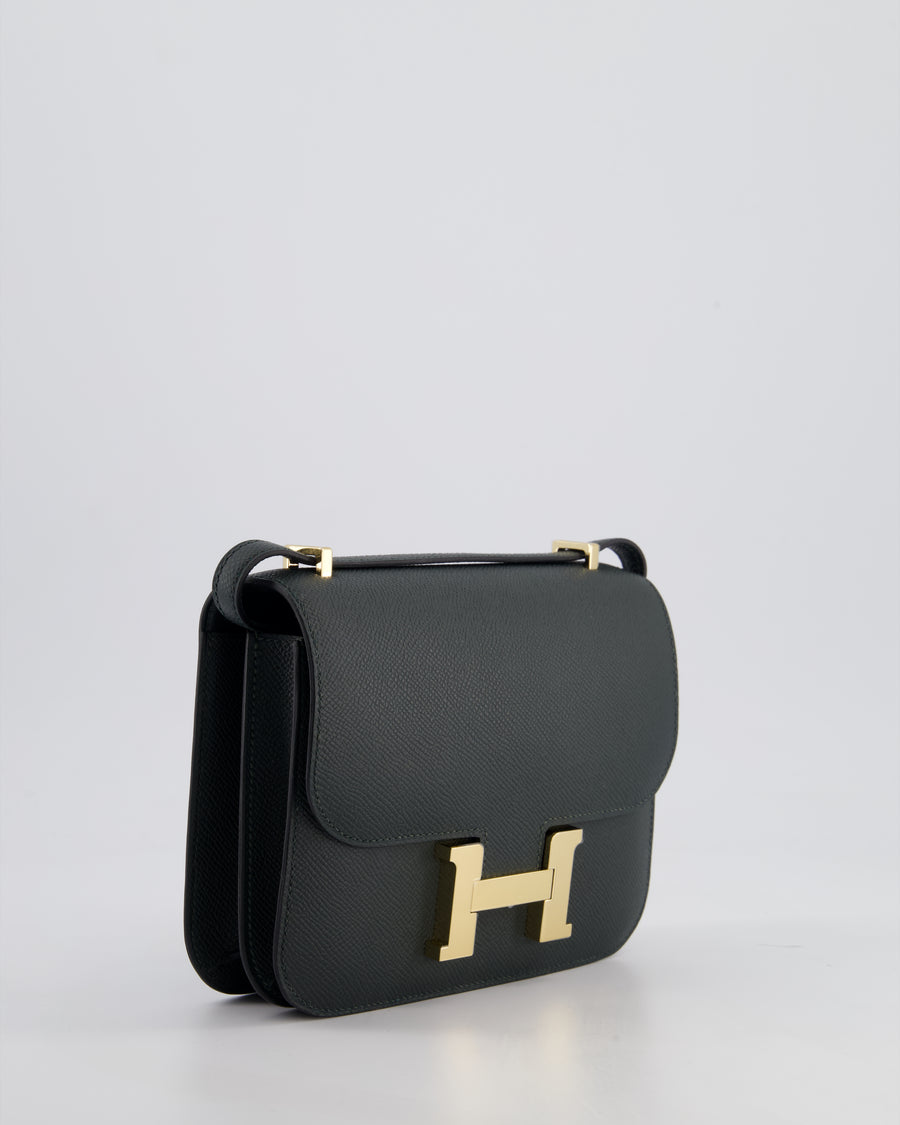 *HOT* Hermès Constance III Mini 18cm Miroir Bag in Vert Mangrove Epsom Leather with Permabrass Hardware