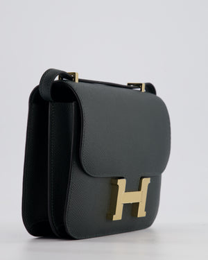 *HOT* Hermès Constance III Mini 18cm Miroir Bag in Vert Mangrove Epsom Leather with Permabrass Hardware