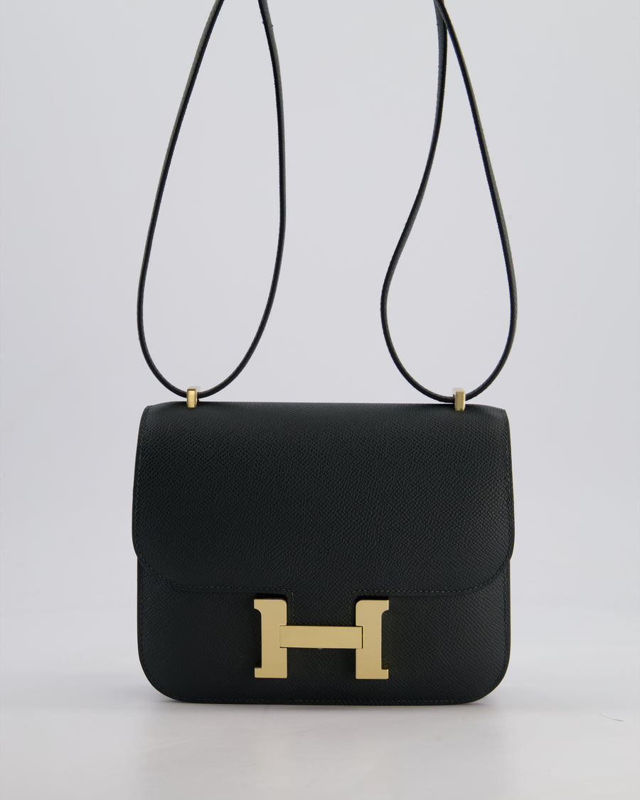 *HOT* Hermès Constance III Mini 18cm Miroir Bag in Vert Mangrove Epsom Leather with Permabrass Hardware