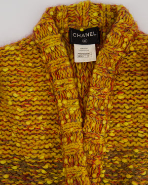 Chanel Multi-Colour Long Sleeve Wool Blend Knit Cardigan with Orange and Gold Lion Buttons Size FR 40 (UK 12)