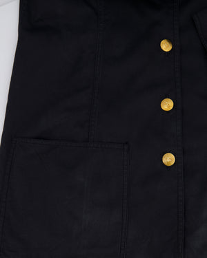 Chanel Black Vintage Lightweight Jacket With Gold CC Logo Buttons Size FR 36/38 (UK 8/10)