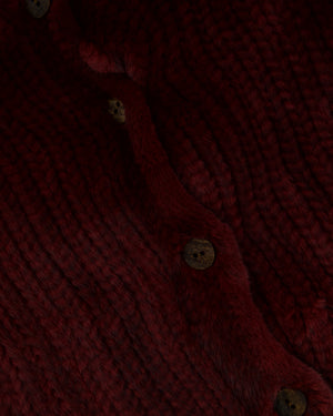 Christian Dior Burgundy Mink Long Sleeve Button Down Jumper with High Neck Size FR 38 (UK 10)