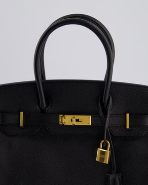 *HOT* Hermès Birkin 30cm Retourne Bag in Noir Epsom Leather with Gold Hardware
