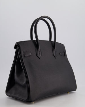 *HOT* Hermès Birkin 30cm Retourne Bag in Noir Epsom Leather with Gold Hardware