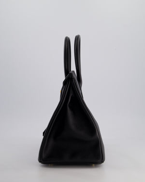 *HOT* Hermès Birkin 30cm Retourne Bag in Noir Epsom Leather with Gold Hardware