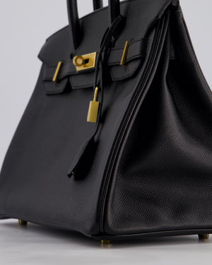 *HOT* Hermès Birkin 30cm Retourne Bag in Noir Epsom Leather with Gold Hardware
