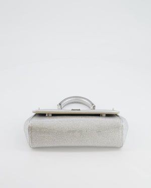 Dolce & Gabbana Silver Crystal Mini Sicily Top Handle Bag