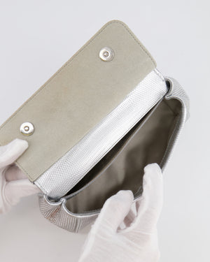 Dolce & Gabbana Silver Crystal Mini Sicily Top Handle Bag