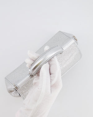 Dolce & Gabbana Silver Crystal Mini Sicily Top Handle Bag
