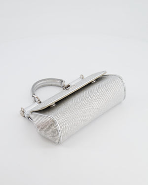 Dolce & Gabbana Silver Crystal Mini Sicily Top Handle Bag
