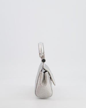Dolce & Gabbana Silver Crystal Mini Sicily Top Handle Bag