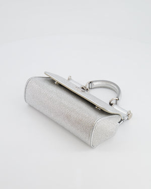 Dolce & Gabbana Silver Crystal Mini Sicily Top Handle Bag