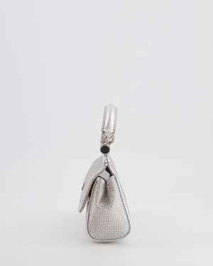 Dolce & Gabbana Silver Crystal Mini Sicily Top Handle Bag