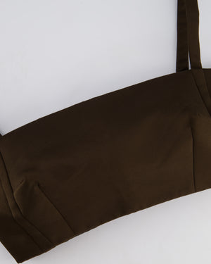 Emilia Wickstead Brown Satin Structured Crop Top Size UK 10