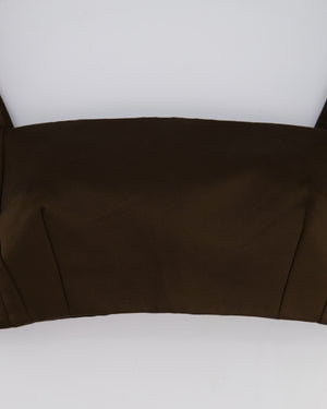 Emilia Wickstead Brown Satin Structured Crop Top Size UK 10