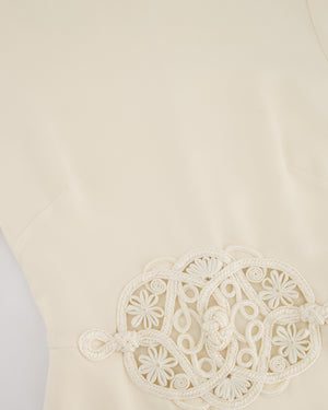 Valentino Cream Mini Long Sleeve Dress with Embroidered Details Size IT 40 (UK 8)