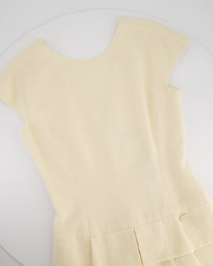 Chanel 10C Cream Short Sleeve Short Dress with Ruffle Detail Size FR 36 (UK 8)