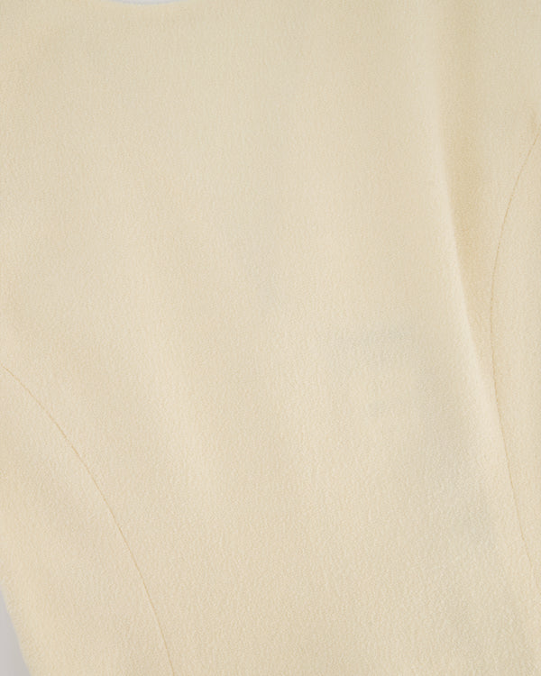 Chanel 10C Cream Short Sleeve Short Dress with Ruffle Detail Size FR 36 (UK 8)