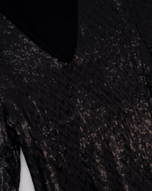 Saint Laurent Black Long Sleeve Sequin Mini Dress FR S (UK 8)
