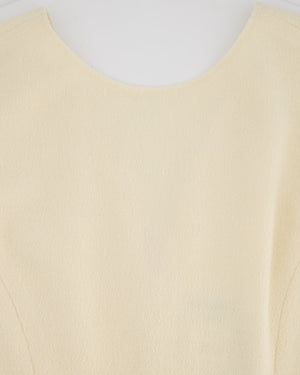 Chanel 10C Cream Short Sleeve Short Dress with Ruffle Detail Size FR 36 (UK 8)