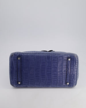Hermès Birkin 35cm Retourne Bag in Blue Brighton Matte Crocodile Porosus Leather with Palladium Hardware
