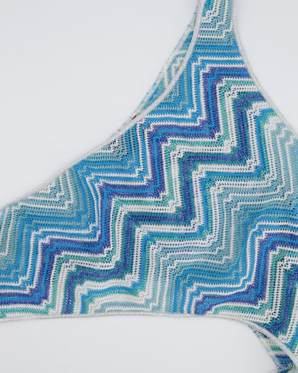 Missoni Blue Zigzag Cut-Out Maxi Dress Size IT 42 (UK 10) RRP £1,000