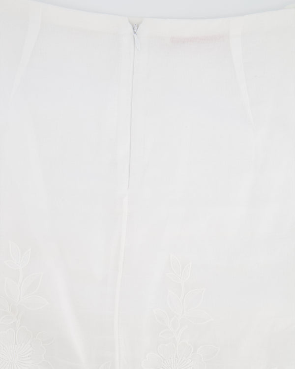 Valentino White Floral Embroidered Maxi Skirt Size IT 42 (UK 10) RRP £2,800