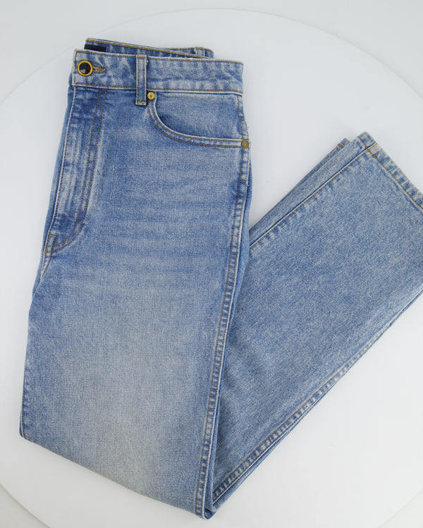 Khaite Blue High-Rise Straight-Leg Abigail Jeans Size 28 (UK 10) RRP £450