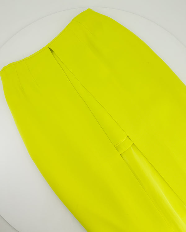 Christian Dior Lime Green Open Maxi Skirt with Pockets FR 34 (UK 6)