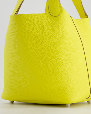 Hermès Picotin Lock Bag 18cm in Lime Clemence Leather with Palladium Hardware