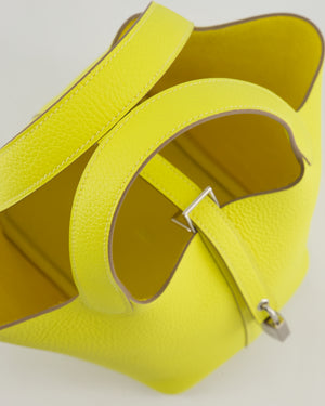Hermès Picotin Lock Bag 18cm in Lime Clemence Leather with Palladium Hardware