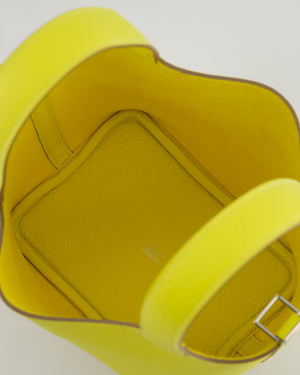 Hermès Picotin Lock Bag 18cm in Lime Clemence Leather with Palladium Hardware