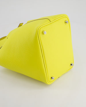Hermès Picotin Lock Bag 18cm in Lime Clemence Leather with Palladium Hardware