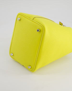 Hermès Picotin Lock Bag 18cm in Lime Clemence Leather with Palladium Hardware