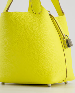 Hermès Picotin Lock Bag 18cm in Lime Clemence Leather with Palladium Hardware