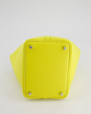 Hermès Picotin Lock Bag 18cm in Lime Clemence Leather with Palladium Hardware