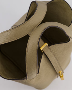 Hermès Picotin Lock Bag 18cm in Beige Marfa Clemence Leather with Gold Hardware