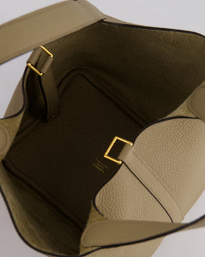 Hermès Picotin Lock Bag 18cm in Beige Marfa Clemence Leather with Gold Hardware