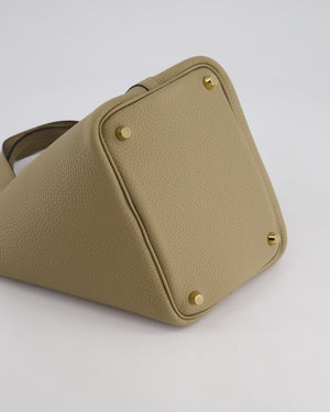 Hermès Picotin Lock Bag 18cm in Beige Marfa Clemence Leather with Gold Hardware