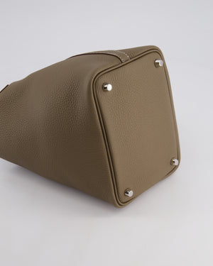 *RARE* Hermès Picotin Lock Bag 18cm in Etoupe Clemence Leather with Palladium Hardware